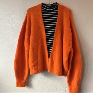 Woollen/wool Cardigan, thick, good quality,pumpkin
